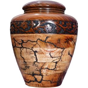 Best Urn for Human Ashes Large Wooden urn for Cremation Adult urn Box for Ashes Personalized Wooden urn Burial urn for Funeral Wood Box (Large Hold UP to 220 LBS, No Personalized)