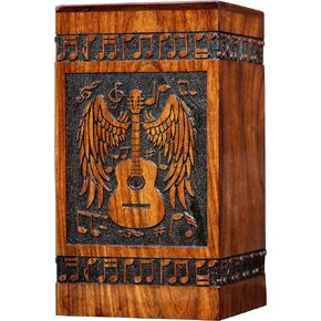 Handmade Rosewood Urn for Human Ashes - Eagle Design Wooden Urn Box, Personalized Cremation Urn for Ashes Handcrafted - Large Wooden Urn Box (XS(5x4.25) 60 Cu/in)