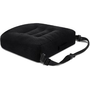 Car Seat Cushion Adult Car Booster Cushions Car Seat Cushions for Short People Car Pillow for Driving Seat Butt Pad for Office Chair Driver Back Tailbone (Black,18 x 16 x 2.5 Inch)