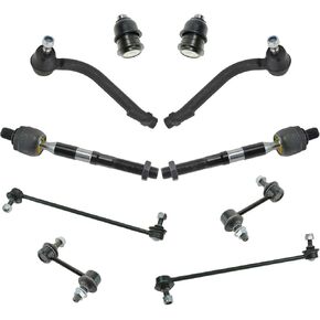 TRQ Front Rear Ball Joint Tie Rod Sway Bar Link Steering Suspension Kit Set 10pc Compatible with 2007-2012 Hyundai Santa Fe 2011-2013 Kia Sorento