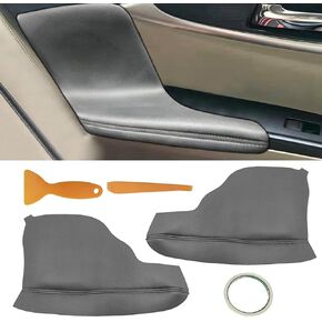 Front Door Panel Armrest Cover, Vinyl Microfiber Upholstery Cover Car Door Arm Rest Covering, Anti-Scratch, Compatible with Honda Odyssey 2011-2018 (Black)