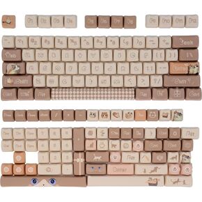 Jade Rabbit Whiskered Cosmos PBT Keycaps Set, MOA Profile, 138 Keys Dye Sublimation Keycaps for Mechanical Gaming Keyboard, Compatible with ANSI/ISO Layout, Cherry MX Switch