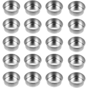 Uonlytech 20Pcs Tea Light Tins Cups Metal Tea Light Case Containers Empty Scented Candle Cup DIY Tealight Candle Holders for Christmas Wedding Table Decoration