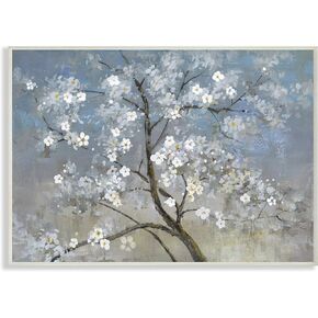 Stupell Industries Flower Tree Blooms Blue Painting Black Framed Wall Art, 16 x 20, Design by Artist Main Line Studio
