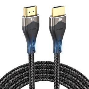 كابل HDMI 2.1 8K بطول 10 أقدام، سلك HDMI بطول 10 أقدام فائق السرعة HDMI إلى كابل HDMI (48 جيجابت في الثانية، 8K@60 هرتز، 4K@144 هرتز/120 هرتز) HDCP 2.2&2.3، DTS:X، 3D، eARC، HDR10 لـ PS5، Roku TV ، مراقب، جهاز عرض