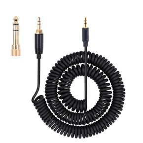 QC45 Coiled Audio Cable, Replacement Audio Cord Compatible with Bose QuietComfort QC 45, QC35 II, QC 35, OE2 OE2i Soundlink SoundTrue Headphone with 6.35mm Adapter, 2.5mm to 3.5mm(6~10ft)