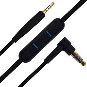 Saipomor QC35II 2.5mm to 3.5mm Audio Cable with Inline-Mic and Volume Control Aux Cord Compatible with Bose QuietComfort 25 QC25 QC35 Soundtrue Headphones(Black)
