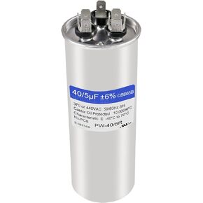 40+5 uF 40/5 MFD ±6% 370V/440 VAC CBB65 Dual Run Circular Start Capacitor for AC Motor Run or Fan Start or Condenser Straight