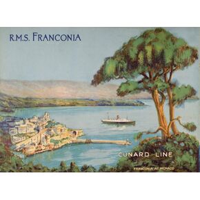 Posterazzi Cunard Line Promotional Brochure For The Rms Franconia Circa 1926-1930 Poster Print, (16 x 12)