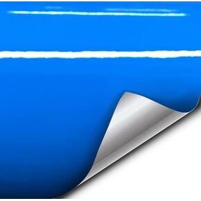 VVIVID+ Glossy Smurf Blue Vinyl Car Wrap Film DIY Easy to Install No-Mess Decal (1ft x 5ft)