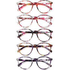 SIGVAN Women's Reading Glasses Blue Light Blocking Spring Hinge Stylish Pattern Print Readers for Women