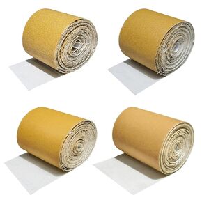 Total 20 Yards Long Continuous Roll Kit - 80 120 220 320 Grit PSA Longboard Sandpaper, 2-3/4" Wide - Self Adhesive Stickyback Sandpaper for Automotive, Woodworking, Hand Sanding Blocks