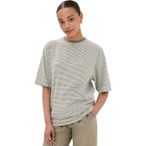 ANINE BING Women's Bo Tee Olive and Ivory Stripe in Saudi Arabia
