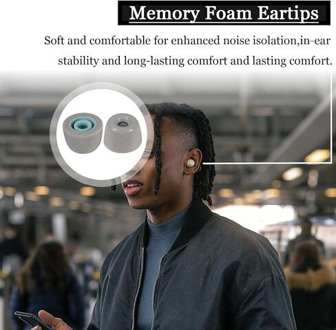 [3 Pairs] Replacement Eartips Earbuds Tips with Mesh Filter for Sony WF-1000XM5 & WF-1000XM4 Earbuds with Cleaning kit, 5 in 1 Storable Cleaning Pen & Noise-reducing Memory Foam Ear Tips(Black) in Saudi Arabia