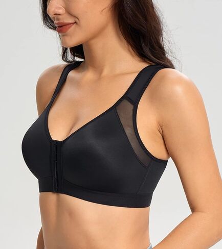 Lemorosy Women's Full Coverage Front Closure Posture Back Unpadded Wirefree Everyday Bra -Comfort and Double Support in Kuwait