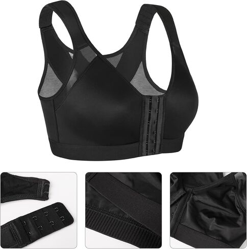 Lemorosy Women's Full Coverage Front Closure Posture Back Unpadded Wirefree Everyday Bra -Comfort and Double Support in Kuwait