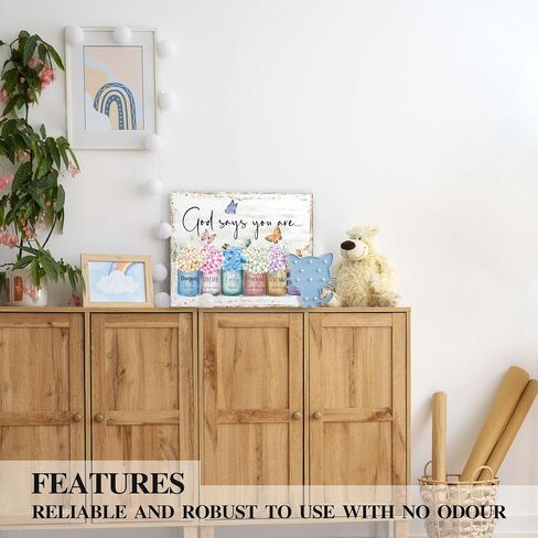 Christian Gift for Women Girls, Inspirational Quotes Bible Verse Bedroom Flowers Pictures Wall Art Hanging Decor，God Says You Are Wood Wall Art (A16) in Saudi Arabia
