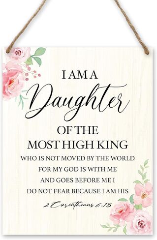 Christian Gift for Women Girls, Inspirational Quotes Bible Verse Bedroom Flowers Pictures Wall Art Hanging Decor，God Says You Are Wood Wall Art (A16) in Saudi Arabia