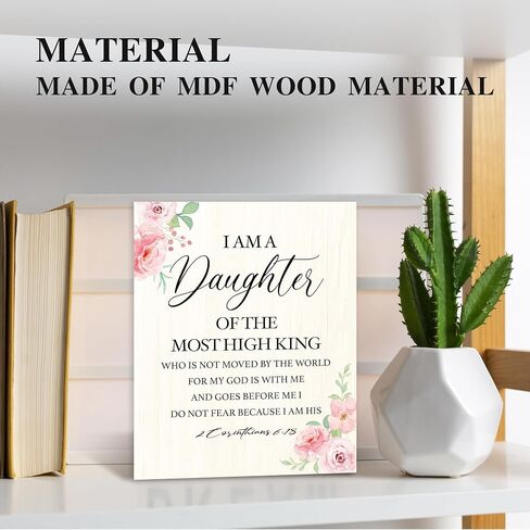Christian Gift for Women Girls, Inspirational Quotes Bible Verse Bedroom Flowers Pictures Wall Art Hanging Decor，God Says You Are Wood Wall Art (A16) in Saudi Arabia