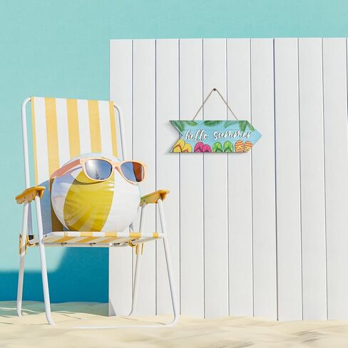 إنشاء زينة الصيف للمنزل 3D محكم مرحبا الصيف علامة علامة الباب الأمامي ديكور الشرفة الديكور عباد الشمس جولة خشبية معلقة علامة للمنزل حديقة ساحة المزرعة (عباد الشمس) in Kuwait