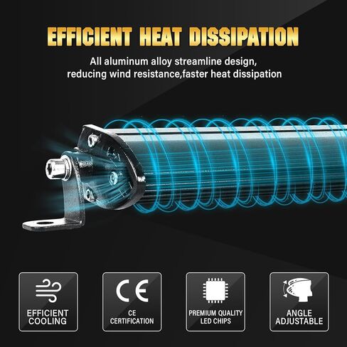RIGIDON 2PCS 30W Amber LED Light Bar 7Inch Slim Flood Light Bar Single Row Waterproof LED Work Light Driving Boat Road Lights for ATV UTV Truck in Saudi Arabia