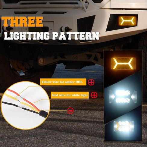 Chelhead Flush Mount Led Light Bars with Amber DRL 24W Spot Flood Combo Off Road Backup Driving Lights Fog Lamp Compatible with Jeep Ford Bumper ATV UTV SUV Truck Boat in Saudi Arabia