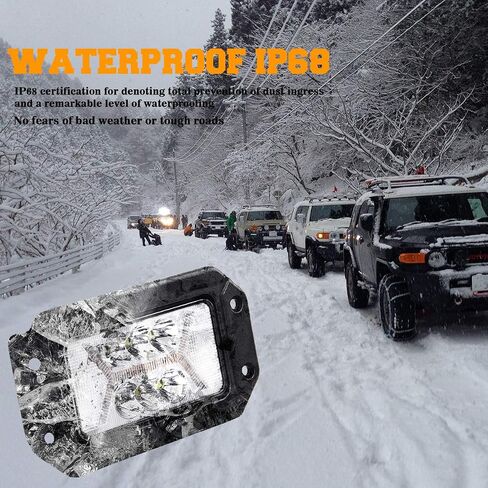 Chelhead Flush Mount Led Light Bars with Amber DRL 24W Spot Flood Combo Off Road Backup Driving Lights Fog Lamp Compatible with Jeep Ford Bumper ATV UTV SUV Truck Boat in Saudi Arabia