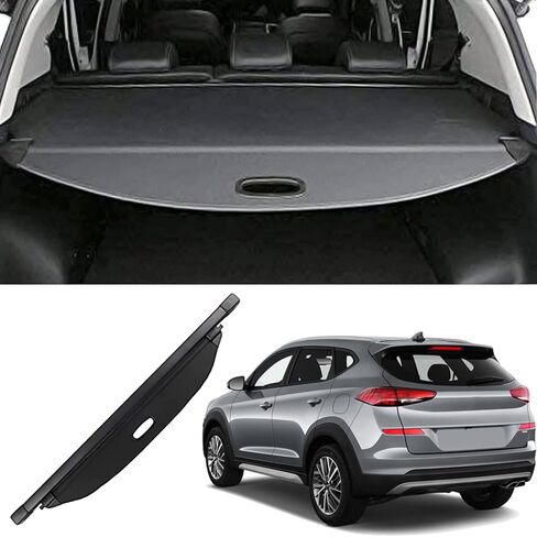 غطاء البضائع متوافق مع 2016 2017 2018 2019 2020 2021 Hyundai Tucson Trunk قابل للسحب غطاء ظل البضائع درع أسود in Kuwait