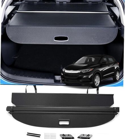 Retractable Cargo Cover Compatible with Honda HR-V HRV 2016-2022 Rear Privacy Screen Car Storage Trunk Luggage Tonneau Security Shade Protector Anti Theft Shield (Carbon Fiber Style) in Saudi Arabia