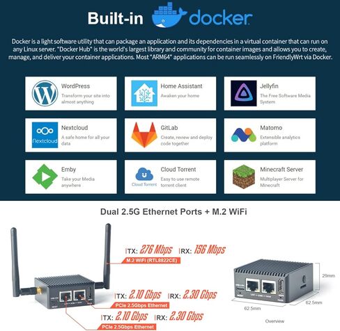 Nanopi R5C Mini WiFi Router OpenWRT with Dual PCIe 2.5Gbps Ethernet Ports 2GB LPDDR4X RAM Based in Rockchip RK3568B2 Soc for Smart Home Gateway Support Android Ubuntu (with M.2 WiFi Module) in Saudi Arabia