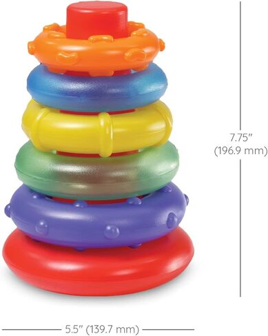 إنفانتينو روك آند رينجز، مجموعة ألعاب أطفال مكونة من 6 قطع للمحرك الدقيق والتنسيق بين اليد والعين، متعددة الألوان، من عمر 6 أشهر فما فوق in Kuwait