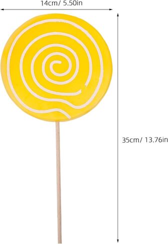 JOINPAYA 2Pcs Simulation Christmas Lollipop Stake Big Lollipops Tea Swirl Large Lollipops Lollipop Photo pops Fake Lollipop Prop Christmas Lollipop Ornaments Theme Candy Child Food Wooden in Saudi Arabia