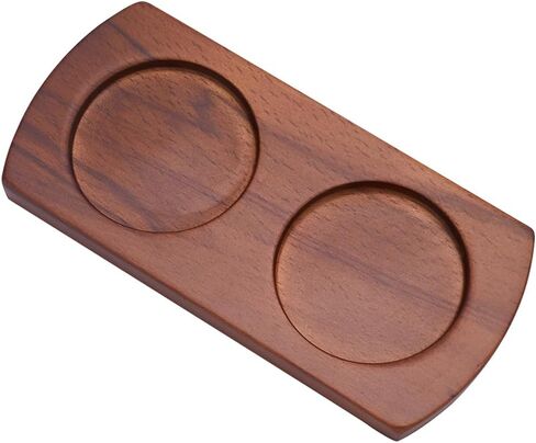 GORGECRAFT Black Wooden Salt and Pepper Mill Tray Acacia Wood Tray Peper Mill Holder Mills & Shakers Salt & Pepper Grinder Rest for 2 Mills Accessories Kitchen Storage Holder Home Decoration Crafts in Saudi Arabia