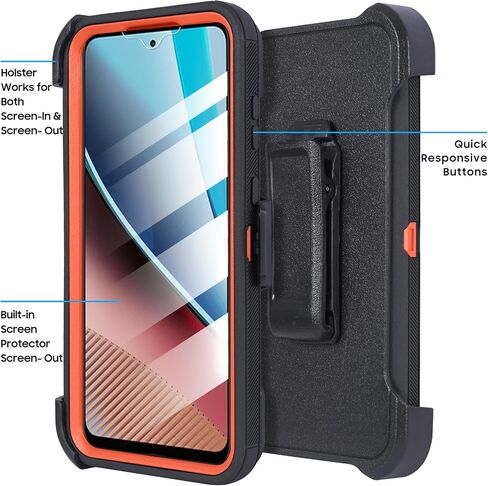 متوافق مع هاتف Motorola Moto G Stylus 5G 2024 مع واقي شاشة مدمج ومشبك حزام دوار لحماية كامل الجسم وغطاء مسند مقاوم للصدمات (مموه) in Kuwait