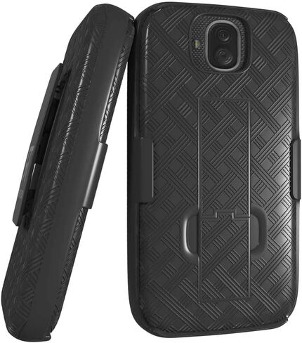 Rome Tech Holster Hard for Kyocera Duraforce Pro 2 5.0 "(2018) مشبك حزام لحافظة الهاتف - مجموعة حافظة للهاتف بحزام كبير نحيف - غطاء هاتف متين مع مسند لـ Duraforce Pro 2 - أسود in Kuwait