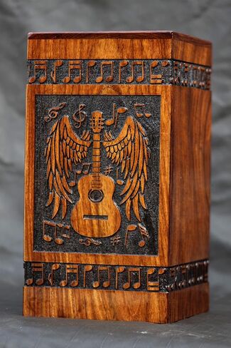 Handmade Rosewood Urn for Human Ashes - Eagle Design Wooden Urn Box, Personalized Cremation Urn for Ashes Handcrafted - Large Wooden Urn Box (XS(5x4.25) 60 Cu/in) in Saudi Arabia