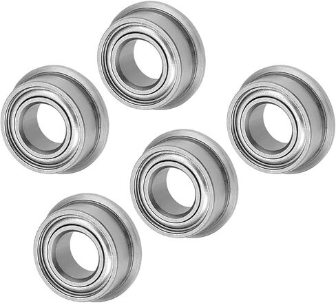 Flange Ball Bearing, MF105ZZ Model 5mm ID 10mm OD 4mm Thick, Chrome Steel Double Shield Bearings - (Applications: for Motor Skateboards Roller Wheels), 5 - Pieces in Saudi Arabia