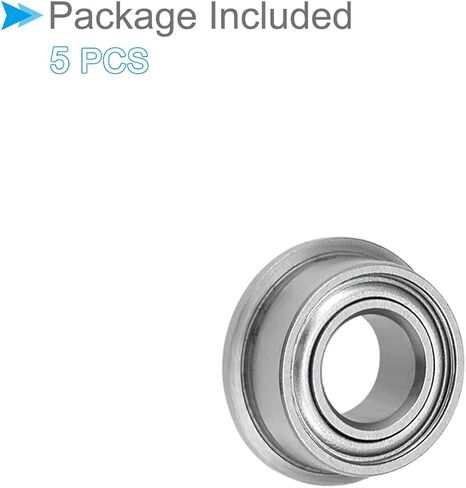 Flange Ball Bearing, MF105ZZ Model 5mm ID 10mm OD 4mm Thick, Chrome Steel Double Shield Bearings - (Applications: for Motor Skateboards Roller Wheels), 5 - Pieces in Saudi Arabia