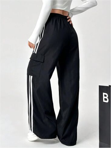 SOLY HUX Women's Baggy Wide Leg Sweatpants Drawstring High Waist Cargo Pants Streetwear in Saudi Arabia