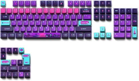 KeyTok OEM Profile Pixel Universe Doubleshot Dye Sub Keycap Set Thick PBT for Keyboard 87 tkl 104 ansi bm60 CSTC75 BM87 BM65 in Saudi Arabia