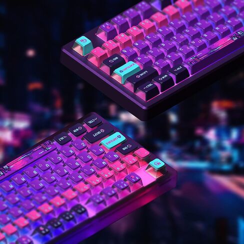 KeyTok OEM Profile Pixel Universe Doubleshot Dye Sub Keycap Set Thick PBT for Keyboard 87 tkl 104 ansi bm60 CSTC75 BM87 BM65 in Saudi Arabia