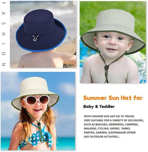 Baby Toddler Waterproof Quick-Drying Sun Hat,Kids Summer Wide Brim Bucket Hat Beach Sun Hats for Boys Girls Children in Saudi Arabia