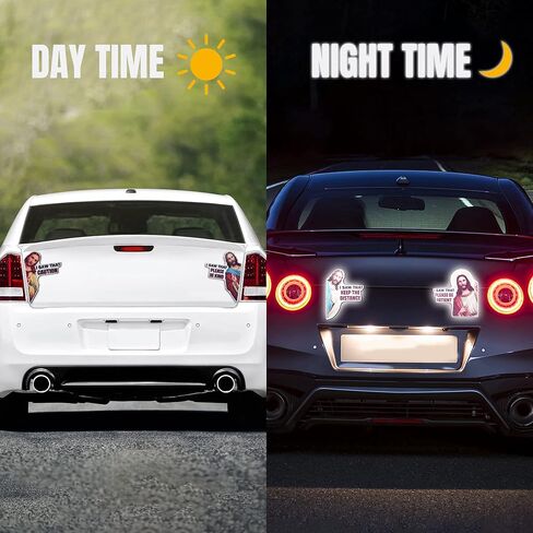 4 قطع يسوع رأيت ذلك المغناطيس الجديد للسائق للسيارة المضحكة للطلاب، ملصق مغناطيسي للسلامة للسائق الصاعد، مصد تحذير عاكس للضوء، حافظ على علامة تحذير المسافة، يرجى التحلي بالصبر، مغناطيس السيارة in Kuwait