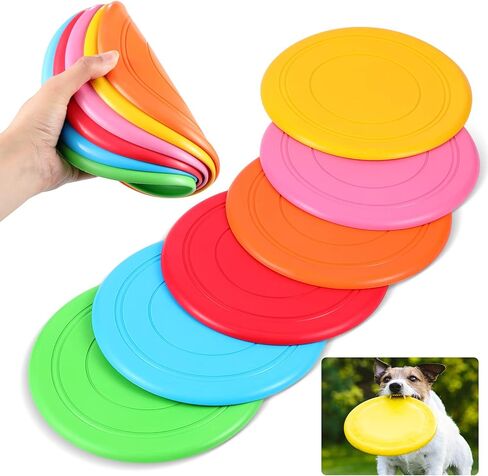 6 Pieces Flying Discs for Kids Soft Rubber Dog Training Flying Discs Outdoor Playing Disk Flyer for Kindergarten Teaching Children Pets Backyard Lawn Games Birthday Sports Themed Party, 6 Color in Saudi Arabia