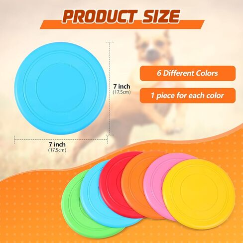 6 Pieces Flying Discs for Kids Soft Rubber Dog Training Flying Discs Outdoor Playing Disk Flyer for Kindergarten Teaching Children Pets Backyard Lawn Games Birthday Sports Themed Party, 6 Color in Saudi Arabia