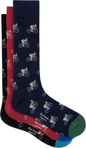 PS Paul Smith Men's 3-Pack Rabbit Socks, Multicolor, One Size in Saudi Arabia