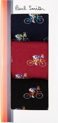 PS Paul Smith Men's 3-Pack Rabbit Socks, Multicolor, One Size in Saudi Arabia