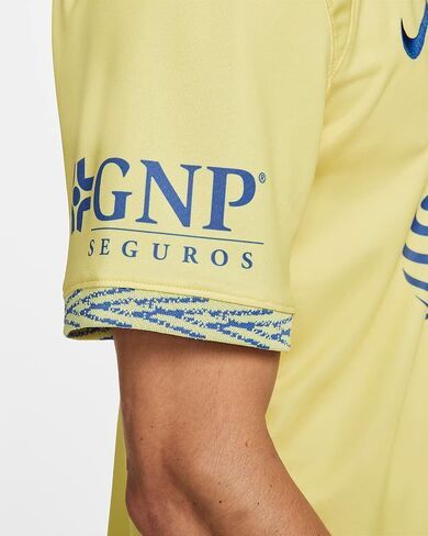 قميص كرة القدم الأساسي للرجال من Nike Club America (المكسيك) 2022-2023 (as1، Alpha، m، Regular، Regular) أصفر in Saudi Arabia