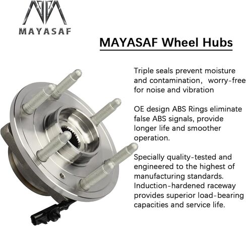 MAYASAF 515096 [4WD/AWD Only] Front Wheel Hub Bearing Assembly 6 Lugs w/ABS for 2007-2013 Chevy Tahoe/Silverado(Suburban)1500/Avalanche, 07-14 Escalade (ESV/EXT), 07-13 Sierra 1500/Yukon(XL) 1500 in Saudi Arabia