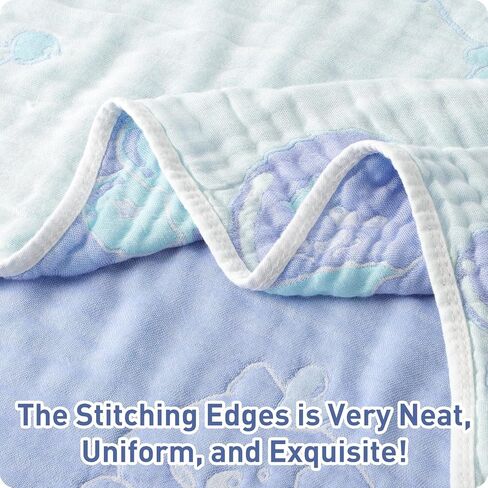 Ultra Soft 100% Cotton Muslin Infant Baby Throw Blanket Gauze Quilt, Breathable Versatile Swaddle and Crib Bed Blankets for Newborn Baby Toddler Boy Girl Crib, Stroller, Bassinet, Nap, Daycare, Travel in Saudi Arabia